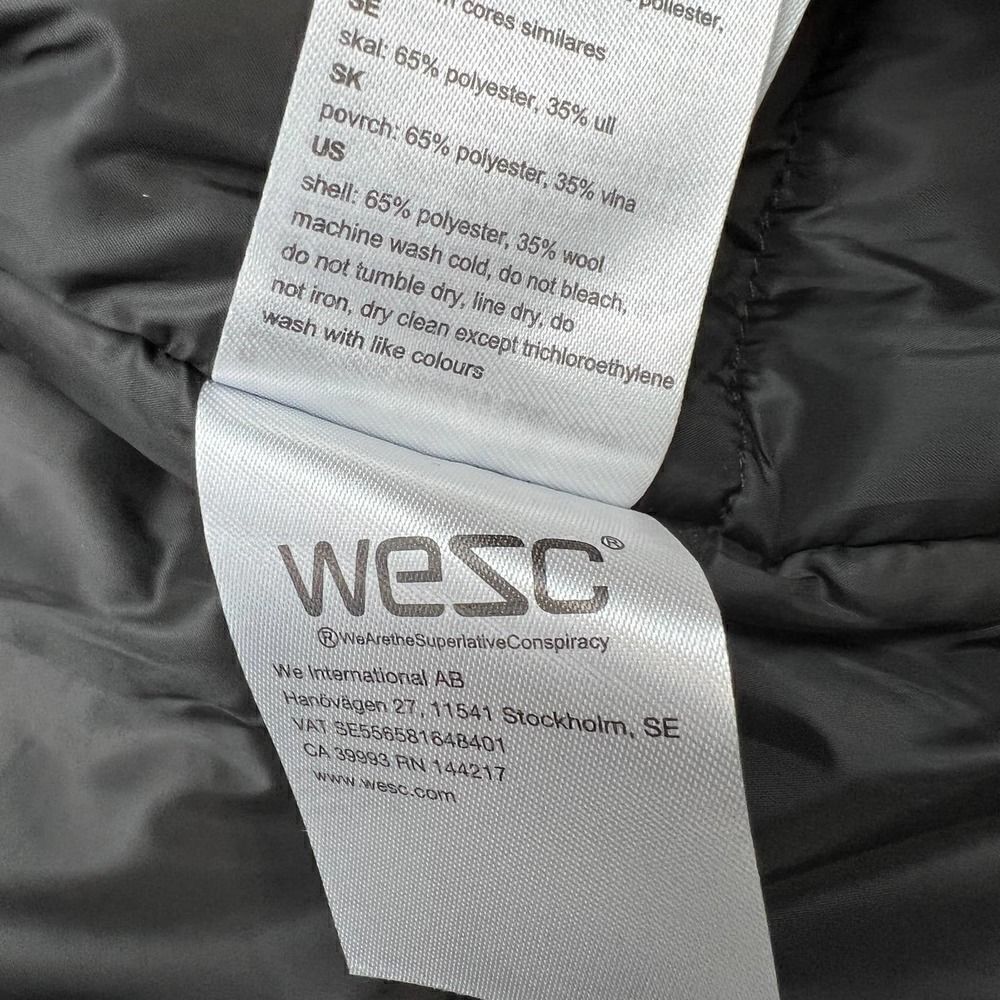 New Wesc Mumel Women US M Bomber Jacket Melange Grey Colorblock Flannel Unisex - Picture 10 of 11